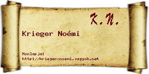 Krieger Noémi névjegykártya